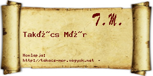 Takács Mór névjegykártya